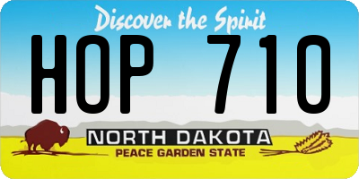 ND license plate HOP710