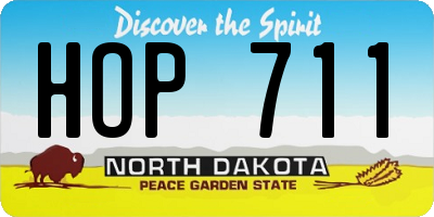 ND license plate HOP711