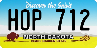 ND license plate HOP712