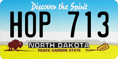 ND license plate HOP713