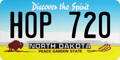 ND license plate HOP720
