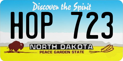 ND license plate HOP723