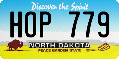 ND license plate HOP779