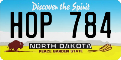 ND license plate HOP784