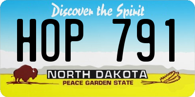 ND license plate HOP791