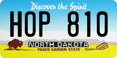 ND license plate HOP810