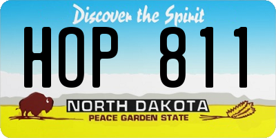 ND license plate HOP811