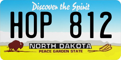 ND license plate HOP812