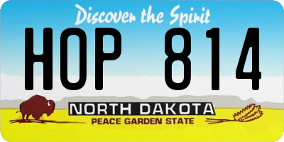 ND license plate HOP814
