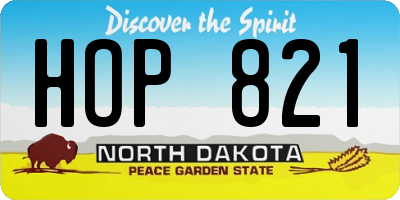 ND license plate HOP821
