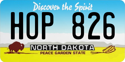 ND license plate HOP826