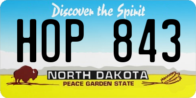 ND license plate HOP843