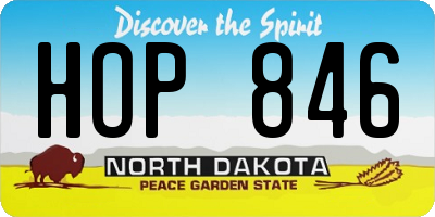 ND license plate HOP846