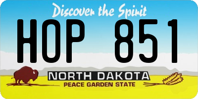 ND license plate HOP851