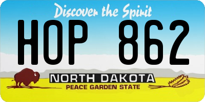 ND license plate HOP862