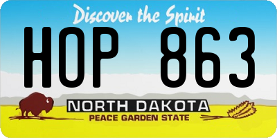 ND license plate HOP863