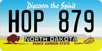 ND license plate HOP879