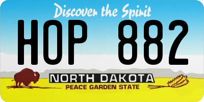 ND license plate HOP882