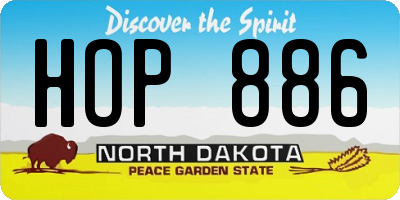 ND license plate HOP886