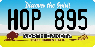 ND license plate HOP895