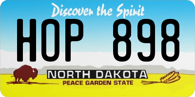 ND license plate HOP898