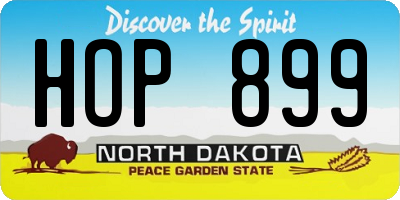 ND license plate HOP899