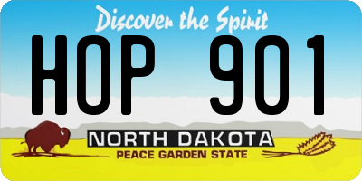 ND license plate HOP901