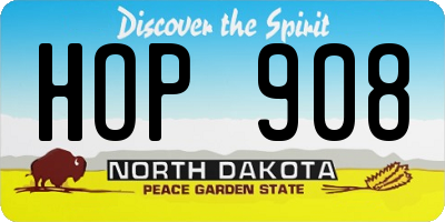 ND license plate HOP908