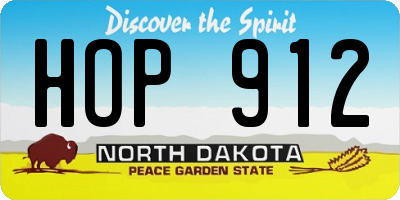 ND license plate HOP912