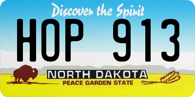 ND license plate HOP913