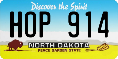 ND license plate HOP914