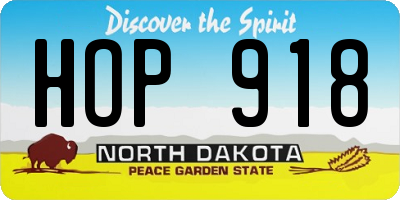 ND license plate HOP918