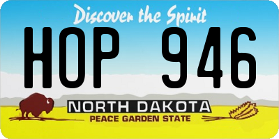 ND license plate HOP946