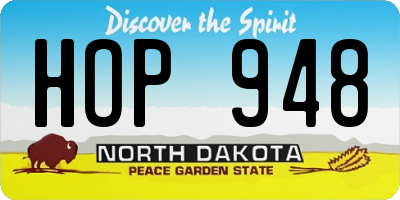 ND license plate HOP948