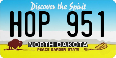 ND license plate HOP951