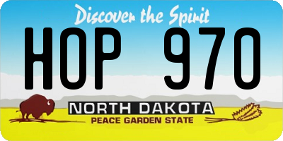 ND license plate HOP970