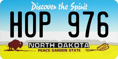 ND license plate HOP976