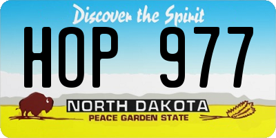 ND license plate HOP977