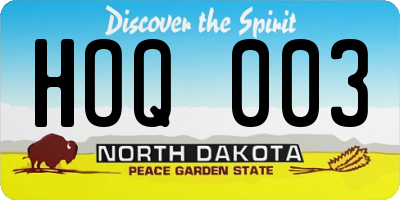 ND license plate HOQ003
