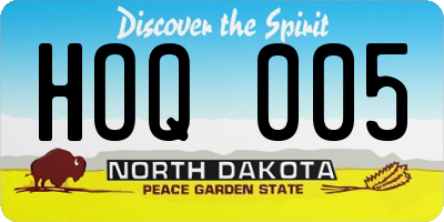 ND license plate HOQ005