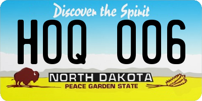 ND license plate HOQ006