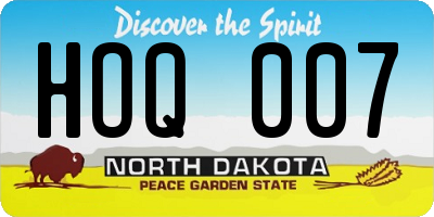 ND license plate HOQ007