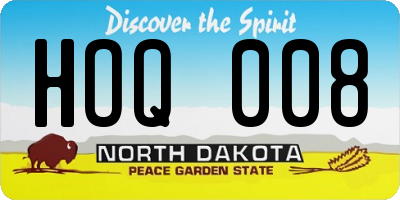ND license plate HOQ008