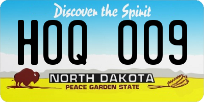 ND license plate HOQ009