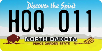 ND license plate HOQ011