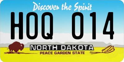 ND license plate HOQ014