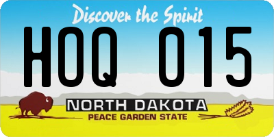 ND license plate HOQ015