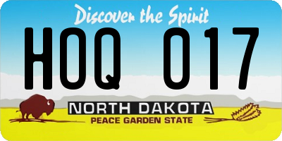 ND license plate HOQ017