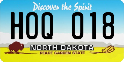 ND license plate HOQ018