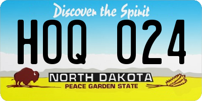 ND license plate HOQ024